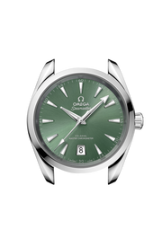 Profilo laterale della cassa in acciaio lucido e spazzolato da 38 mm con vetro zaffiro bombato antiriflesso e corona a vite.